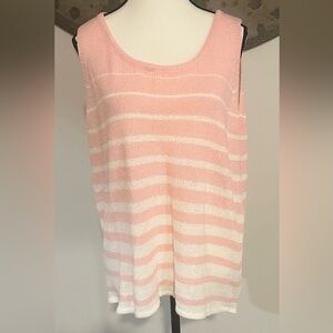 Simply Southern Pink and White Striped Tank Top